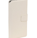 Cross Pattern TPU Bookstyle voor HTC M10 Wit