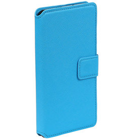 Cross Pattern Bookstyle Hoes voor Huawei G8 Blauw