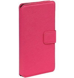 Cross Pattern Bookstyle Case for Huawei G8 Pink