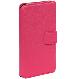 Krydsmønster Book Style Taske til Huawei G8 Pink