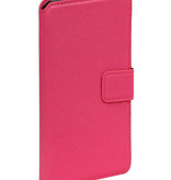 Croco Pattern Bookstyle Hoes voor Galaxy S4 mini i9190 Roze