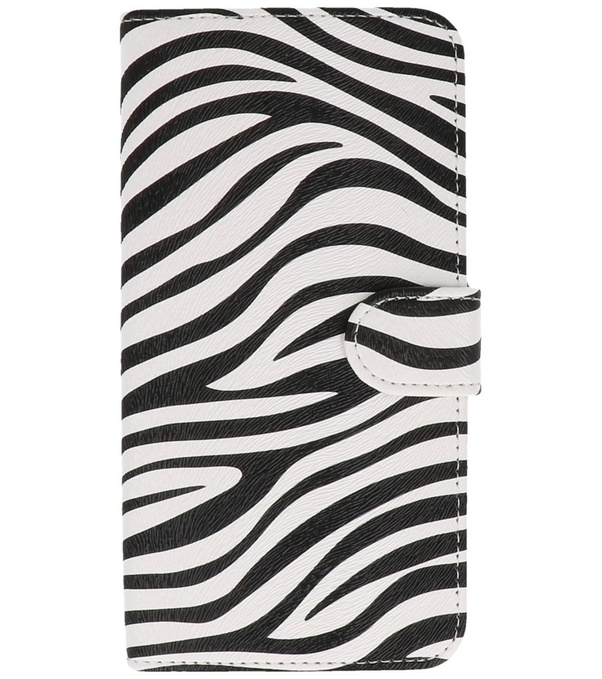 Galaxy Trend Lite S7390 / S7392 Zebra Book Style Taske til Galaxy Trend Lite S7390 White