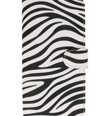 Zebra Bookstyle Hoes voor Nokia Lumia 1520 Wit