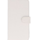 Croco del caso del estilo del libro para LG G3 S (mini) D722 Blanca