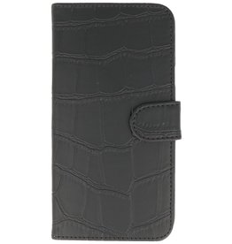 Croco del caso del estilo del libro para LG G2 Negro