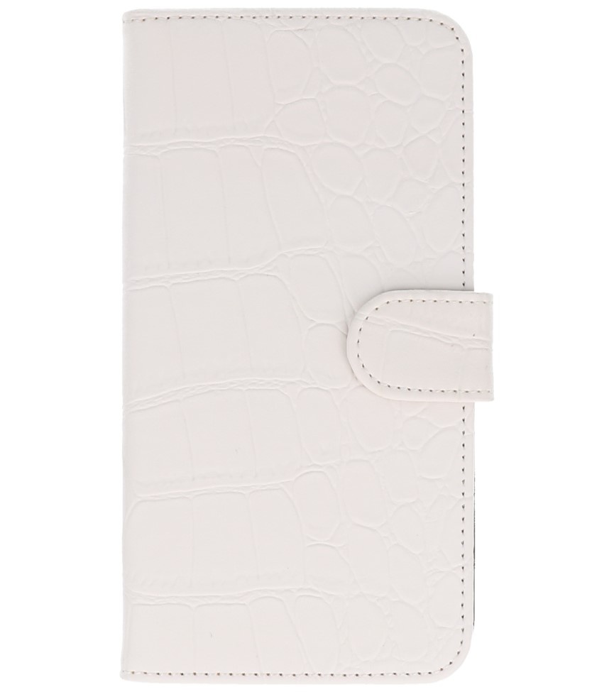 Croco Book Style Taske til LG G2 White