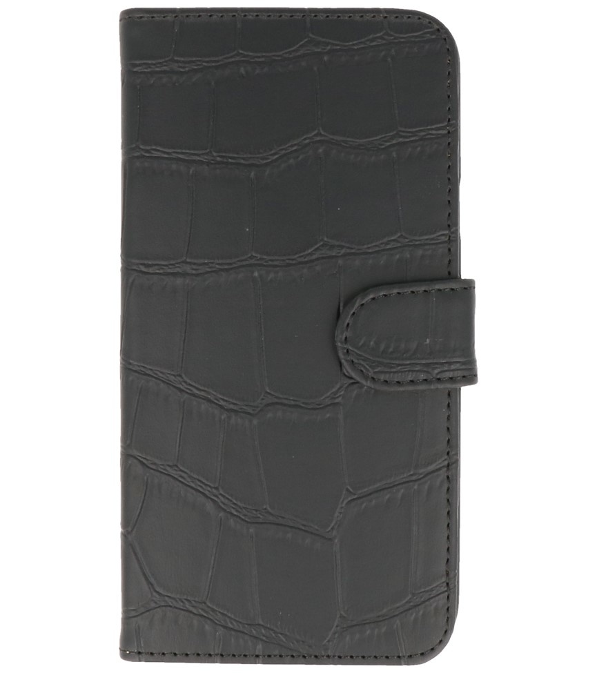 Croco Book Style Taske til Sony Xperia M4 Aqua Black