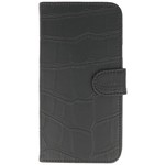 Croco style livret pour HTC One Me Noir