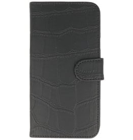 Hoesjes geschikt voor Samsung Case Style Croco Libro per Galaxy Note N9000 3 Nero