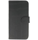 Croco-Buch-Art-Fall für HTC X10 Schwarz