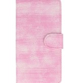 Lizard Book Style Taske til Galaxy A8 Pink