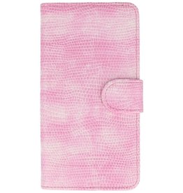 Lizard Book Style Taske til Galaxy A8 Pink