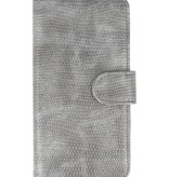 Case Style Lizard Libro per Microsoft Lumia 640 XL grigio