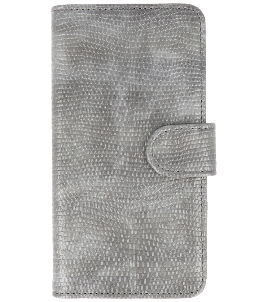 Lizard Book Style Taske til Huawei P8 Lite Grey