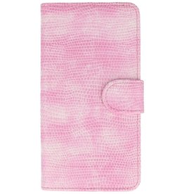 Lizard Bookstyle Hoes voor Galaxy A3 Roze