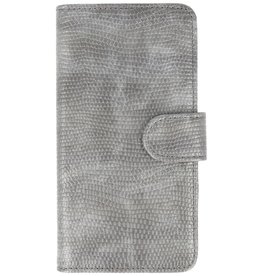 Lizard Book Style Taske til Galaxy E7 Grey