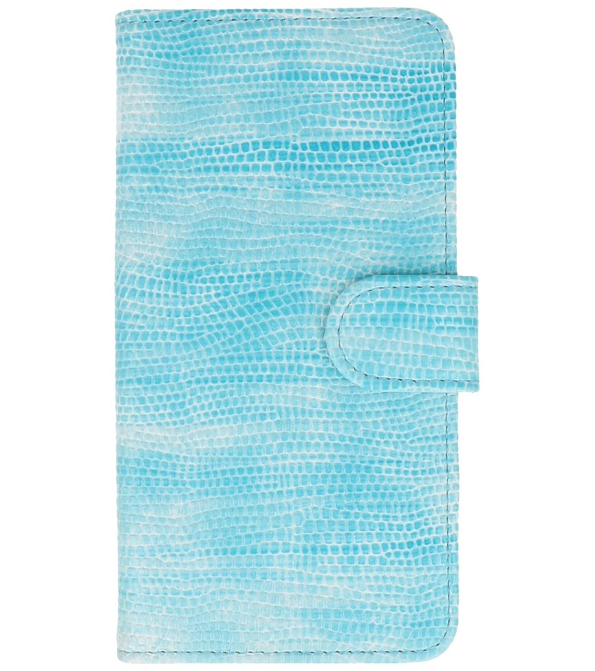 Lizard Book Style Taske til iPhone 6 Turquoise