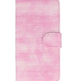 Lizard Book Style Taske til Galaxy J1 J100F Pink