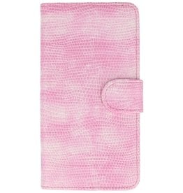 Lizard Bookstyle Hoes voor Sony Xperia Z4 Z3+ Roze