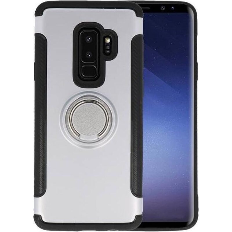 Armor TPU Case Ring Holder para Galaxy S9 Plus Silver