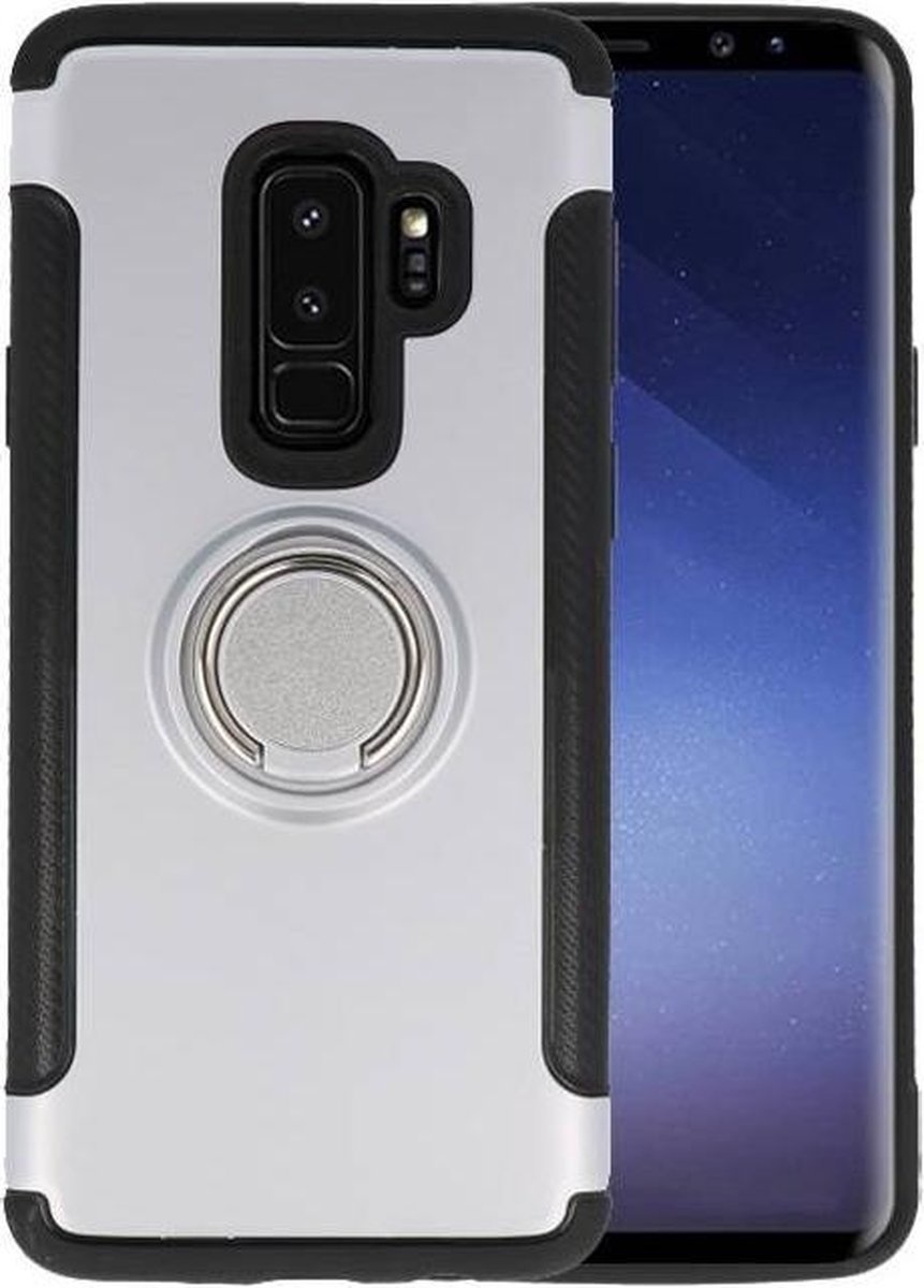 Armor TPU Case Ring Holder para Galaxy S9 Plus Silver