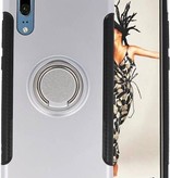 Armor TPU Case Ring Halter für Huawei P20 Silber