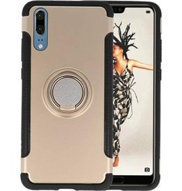 Pantser TPU Hoesje Ring Houder voor Huawei P20 Goud