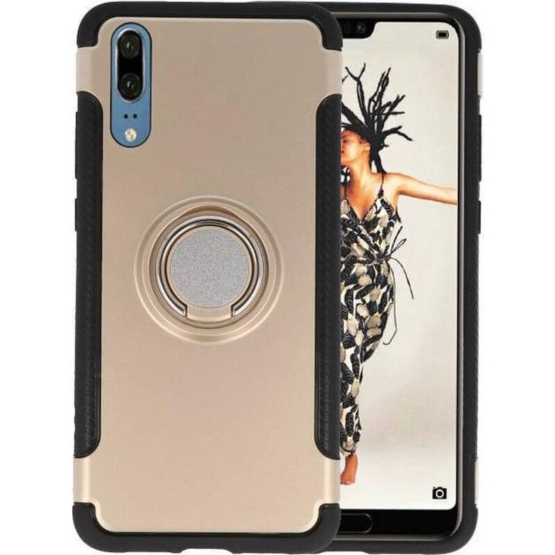 Porte-Anneau Armour TPU pour Huawei P20 Gold