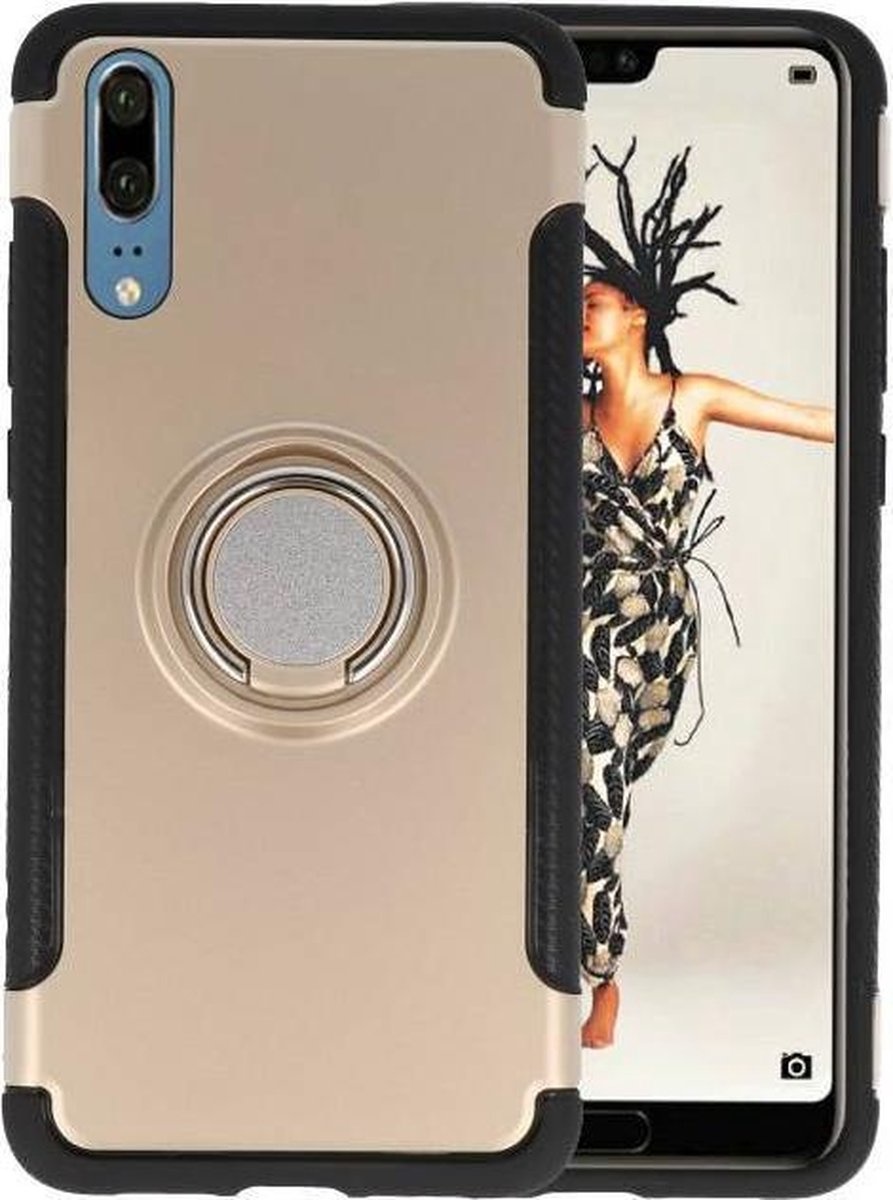 Armor TPU Case Ringhalter für Huawei P20 Gold