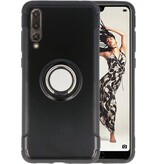Pantser TPU Hoesje Ring Houder voor Huawei P20 Pro Zwart