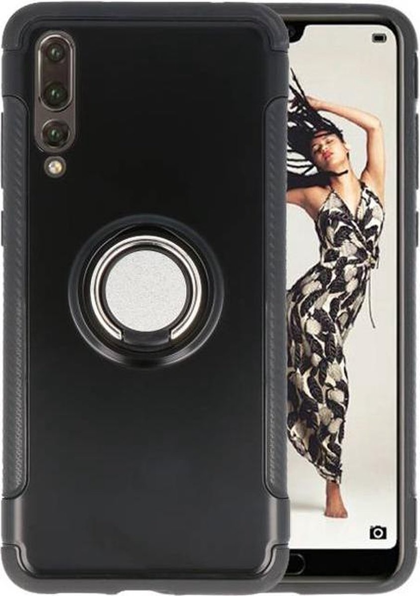 Armour TPU Porte-Anneau pour Huawei P20 Pro Noir