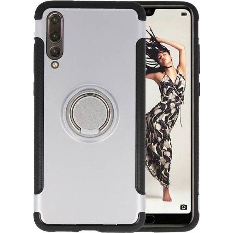 Porte-Anneau Armour TPU pour Huawei P20 Pro Argent