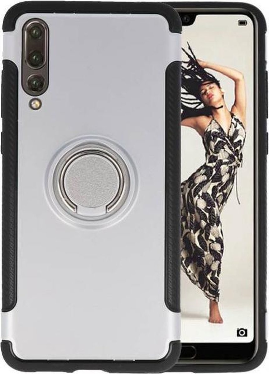 Armor TPU Case Ring Holder for Huawei P20 Pro Silver