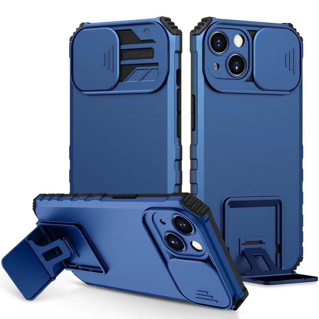 Window - Stand Back Cover pour iPhone SE 2020 / 8 / 7 Bleu
