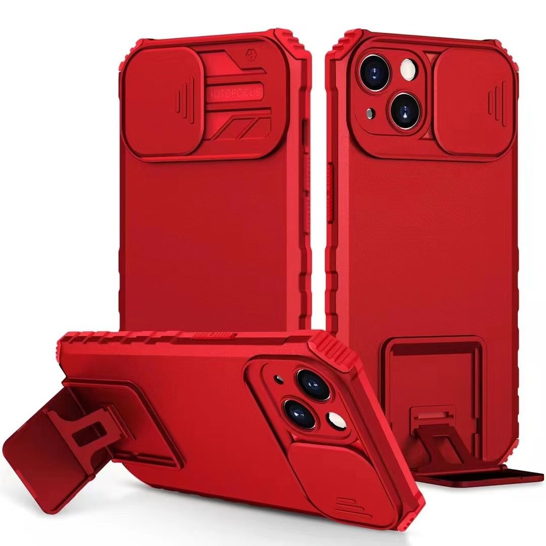 Window - Stand Back Cover pour iPhone SE 2020 / 8 / 7 Rouge