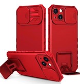Window - Carcasa Trasera con Soporte para iPhone 11 Rojo