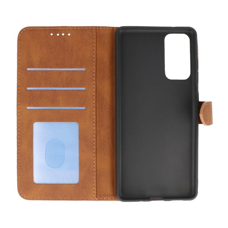 Wallet Cases Hoesje voor Samsung Galaxy S20 FE Bruin