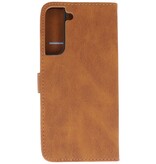 Wallet Cases Hoesje voor Samsung Galaxy S22 Plus Bruin