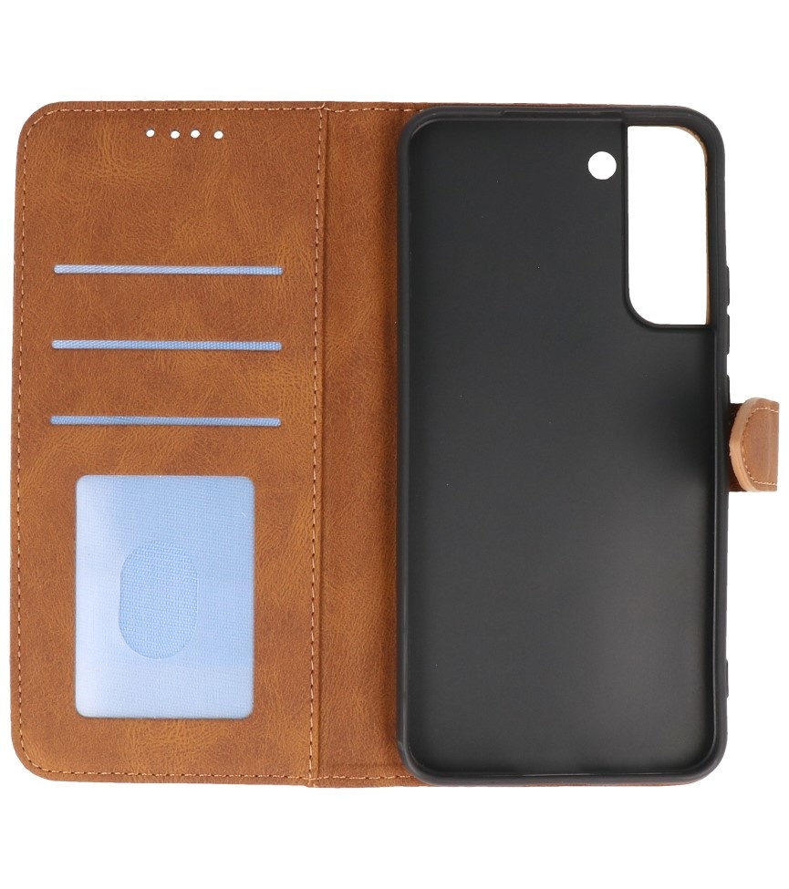 Wallet Cases Hülle für Samsung Galaxy S22 Plus Braun