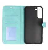 Wallet Cases Hoesje voor Samsung Galaxy S22 Plus Turquoise