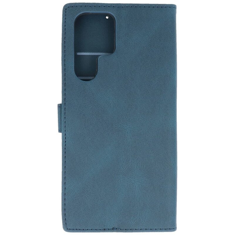 Wallet Cases Case for Samsung Galaxy S22 Ultra Blue
