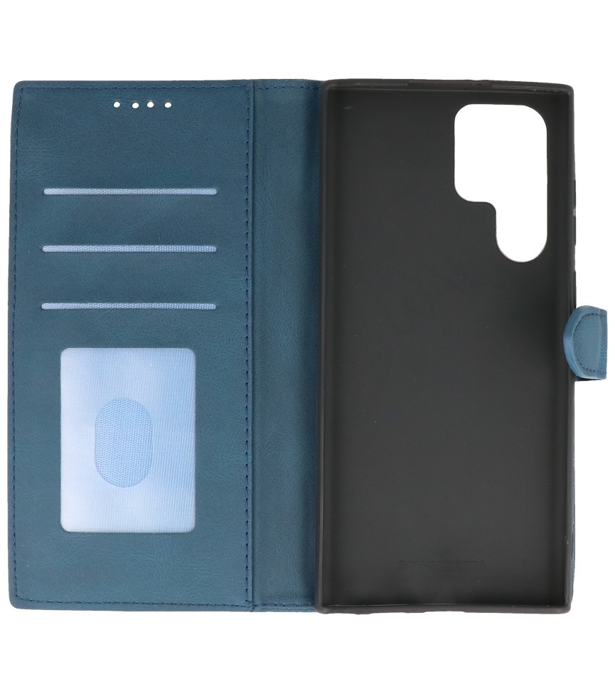 Wallet Cases Hülle für Samsung Galaxy S22 Ultra Blau
