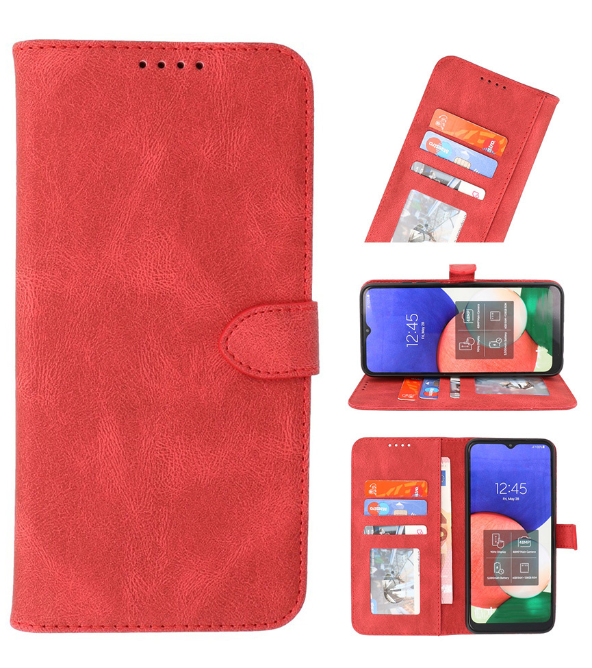 Wallet Cases Cover for Samsung Galaxy S22 Ultra Red