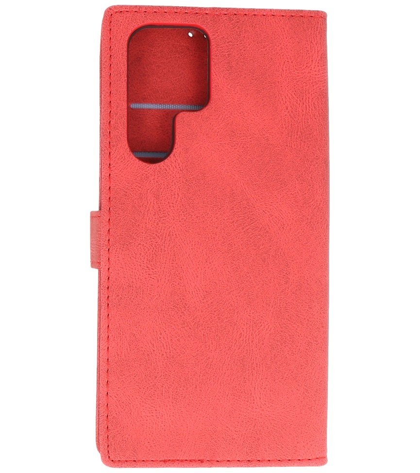 Wallet Cases Hoesje voor Samsung Galaxy S22 Ultra Rood
