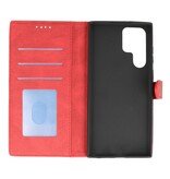 Wallet Cases Cover for Samsung Galaxy S22 Ultra Red