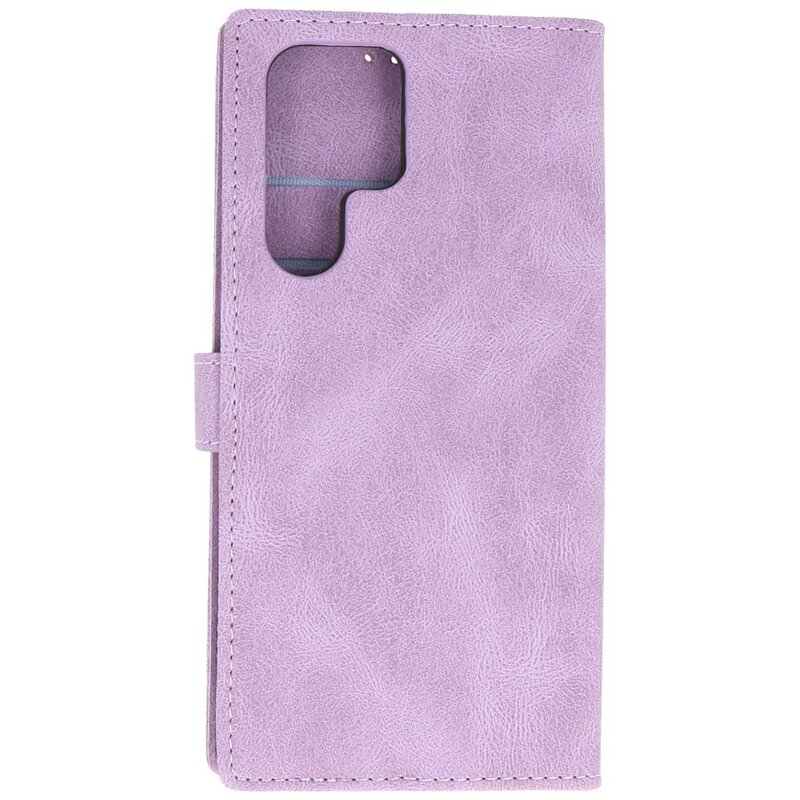 Wallet Cases Hoesje voor Samsung Galaxy S22 Ultra Paars