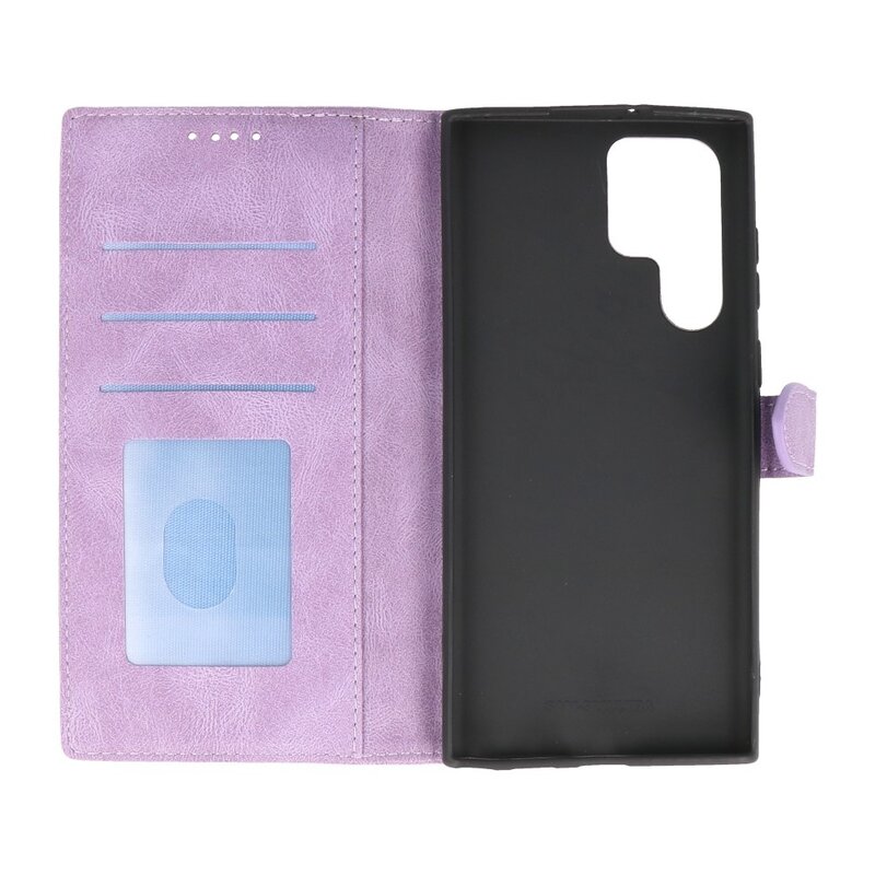 Wallet Cases Hülle für Samsung Galaxy S22 Ultra Violett