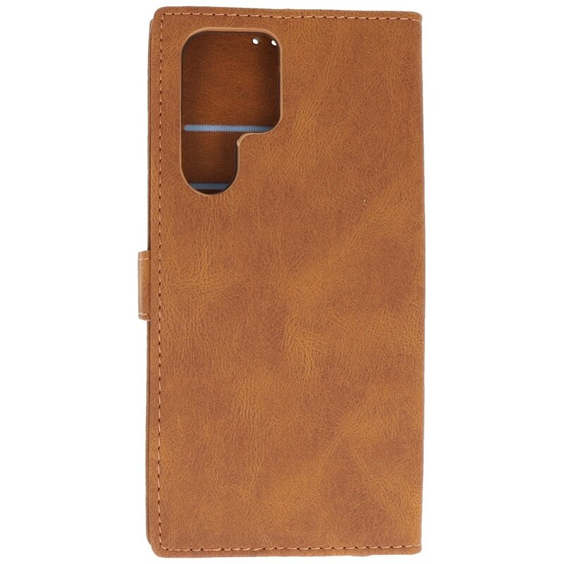 Funda tipo cartera para Samsung Galaxy S22 Ultra Marrón