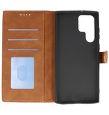 Etuis Portefeuille Etui pour Samsung Galaxy S22 Ultra Marron