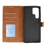 Funda tipo cartera para Samsung Galaxy S22 Ultra Marrón